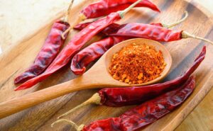 Cayenne pepper in a spoon